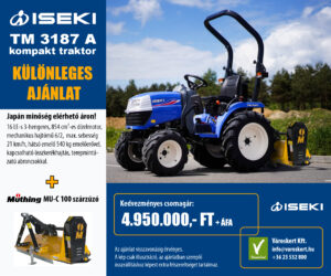 ISEKI TM 3187 A kompakt traktor + Müthing MU-C 100